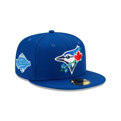 Blue Toronto Blue Jays Hat - New Era MLB Side Patch Bloom 59FIFTY Fitted Caps USA4981275